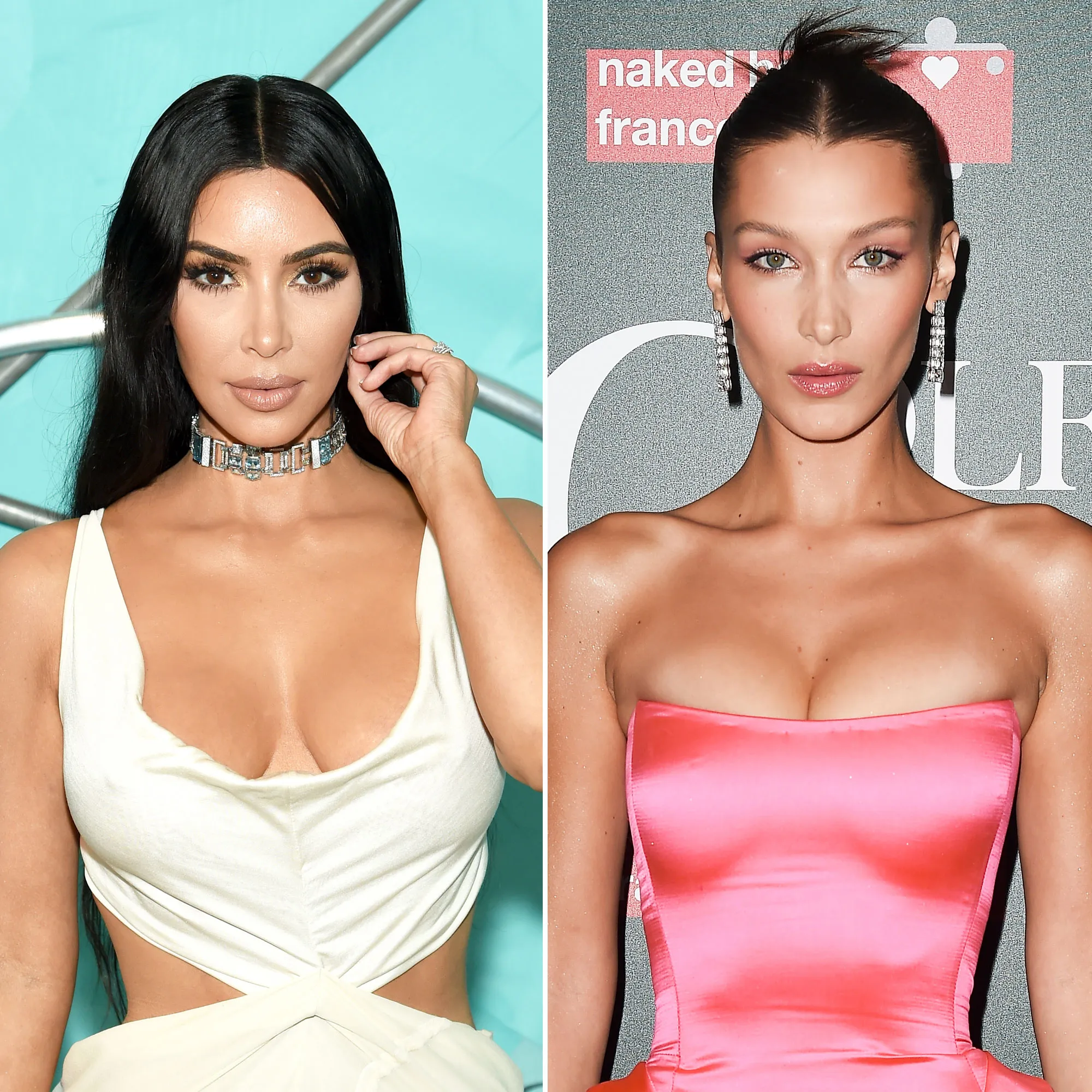 Kim Kardashian and Bella Hadid
