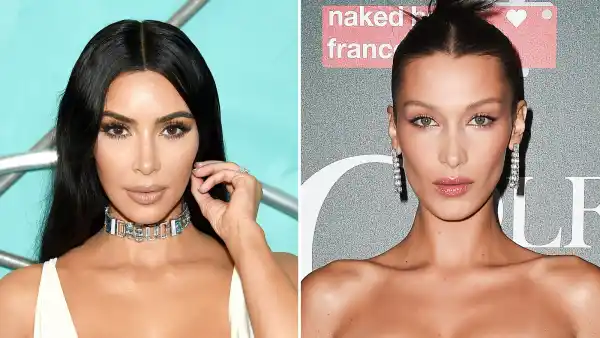 Kim Kardashian and Bella Hadid