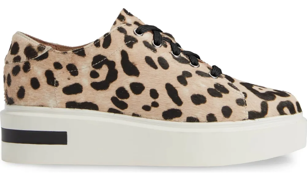 linea paolo animal print calf hair platform sneaker