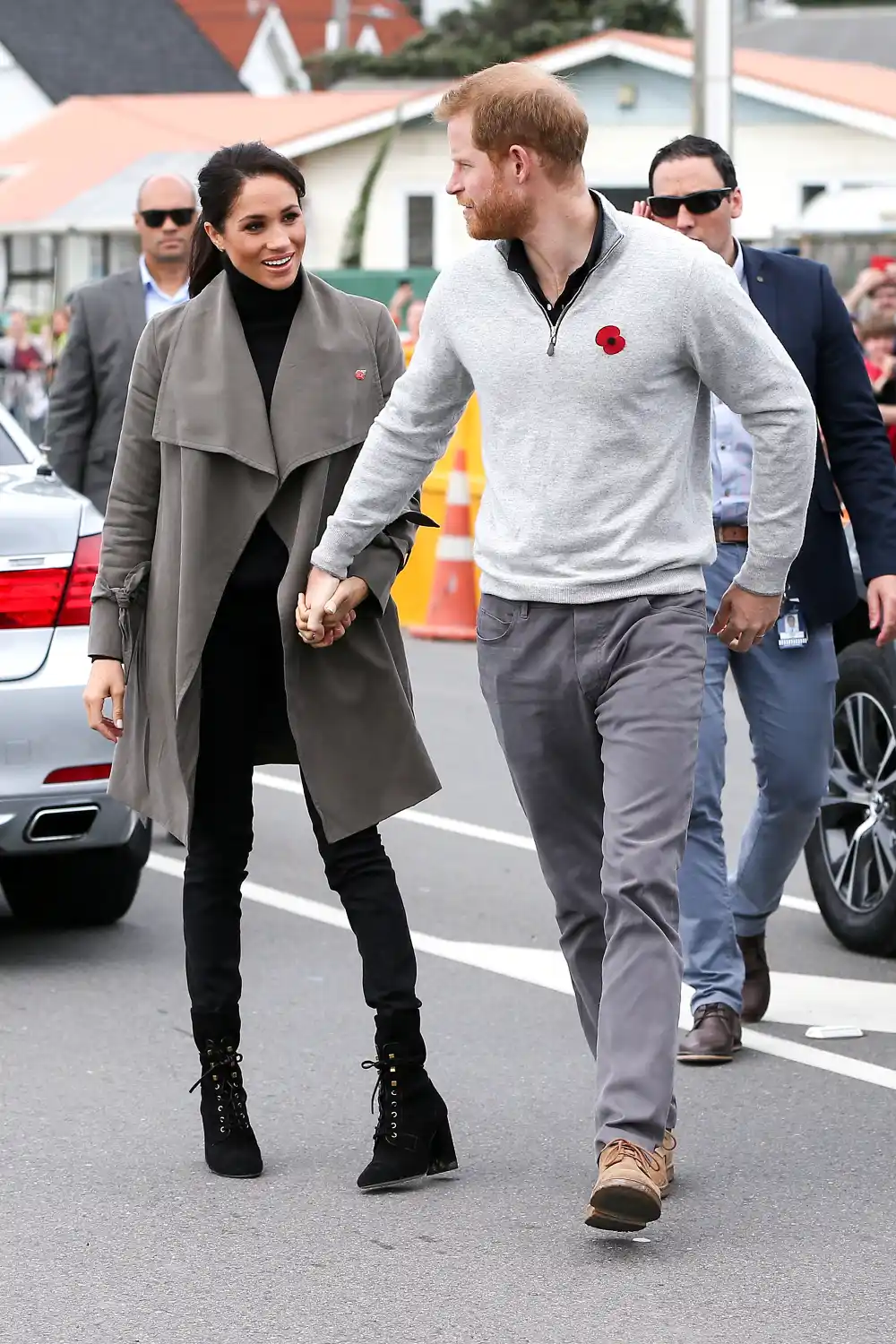 Prince Harry, and Meghan, Duchess of Sussex arrive for a meeting with young people in the Mental Health Sector at Maranui Cafe.