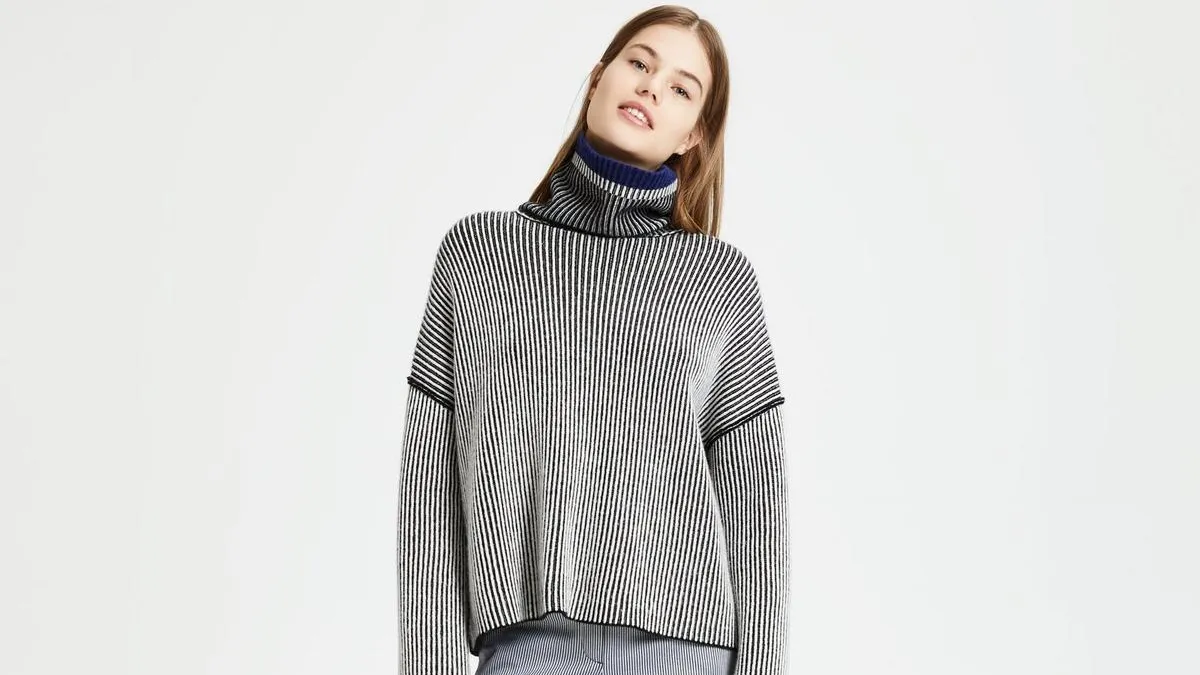 Theory Oversized Stripe Knit Cashmere Sweater
