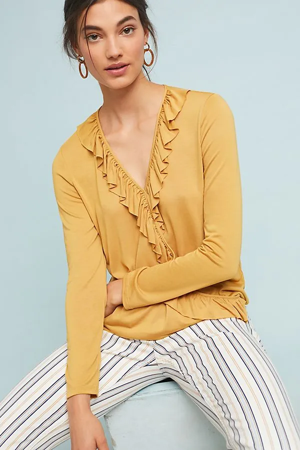 ruffled top anthropologie