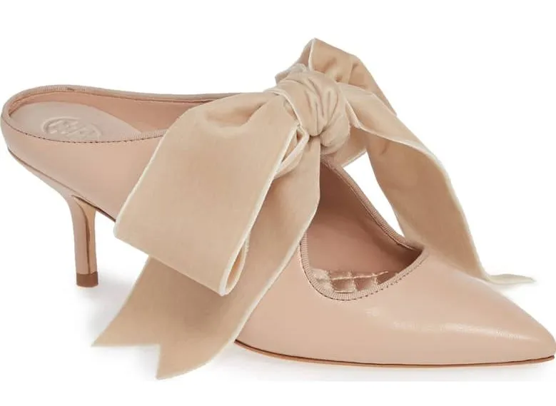 tory burch mule heel nude