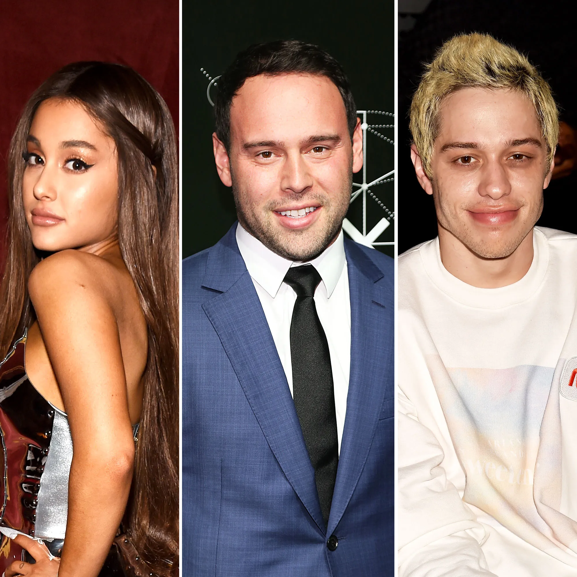 Ariana Grande, Scooter Braun and Pete Davidson