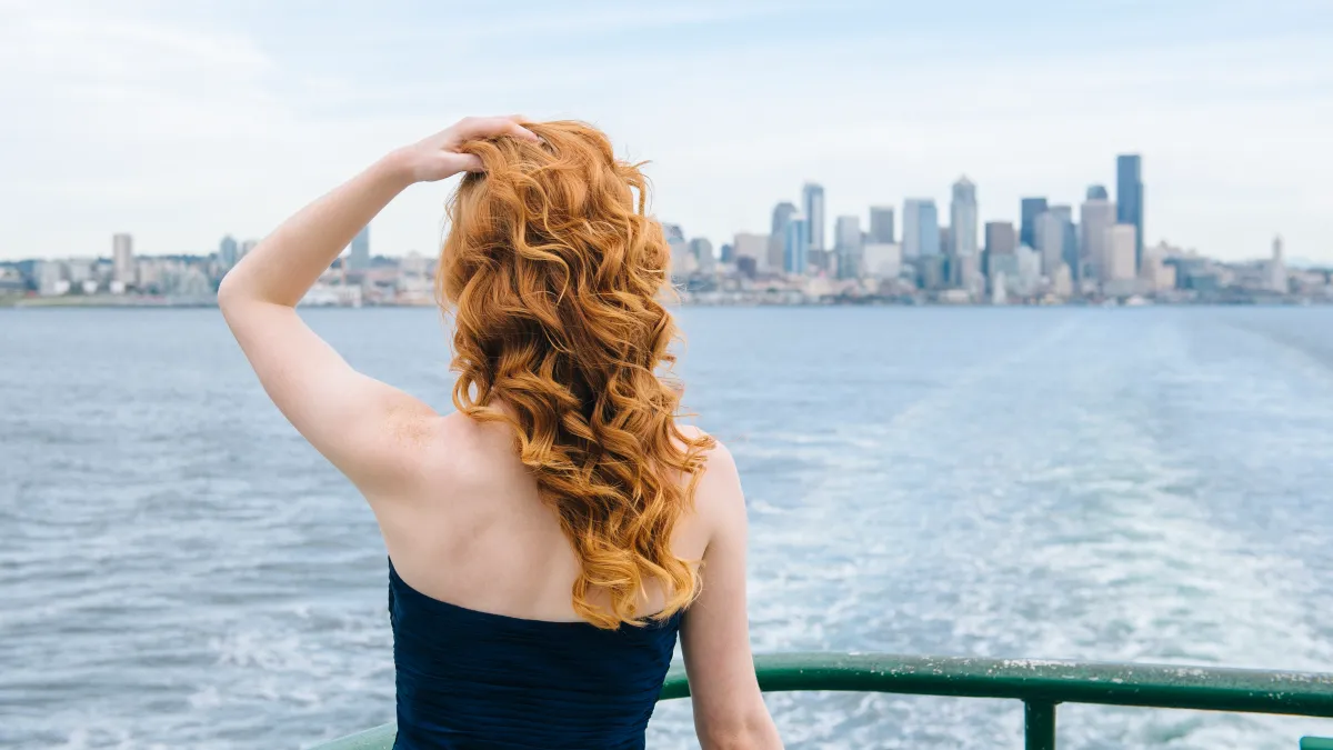 woman with wavy hair