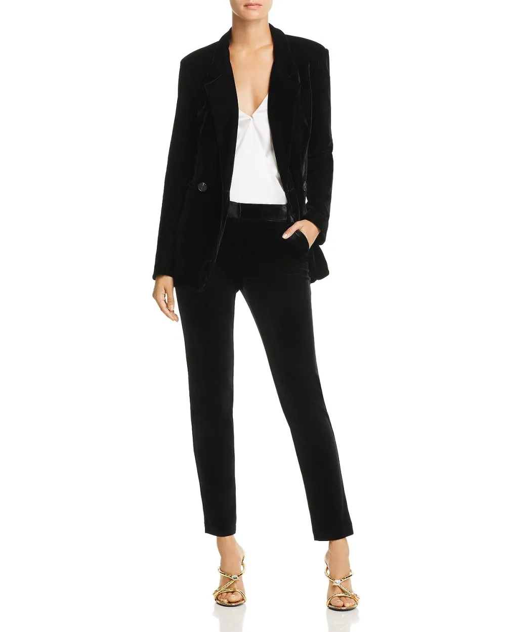 Happily Grey x AQUA Velvet Skinny Pants