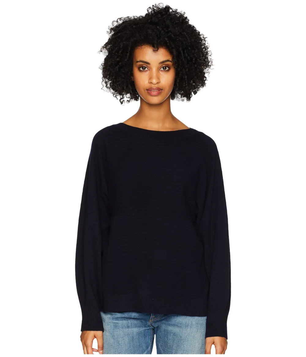 Vince Side Slit Wool Cashmere Boat Neck