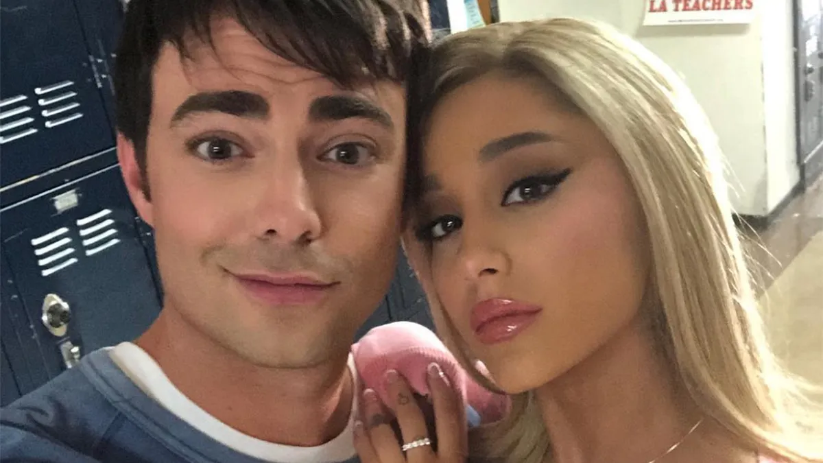 Jonathan Bennett and Ariana Grande