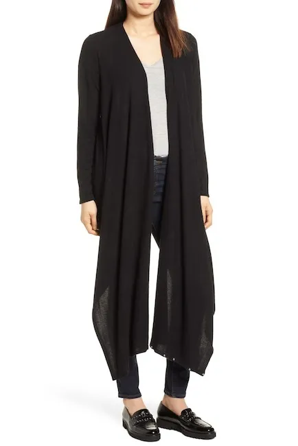 black convertible wrap cardigan