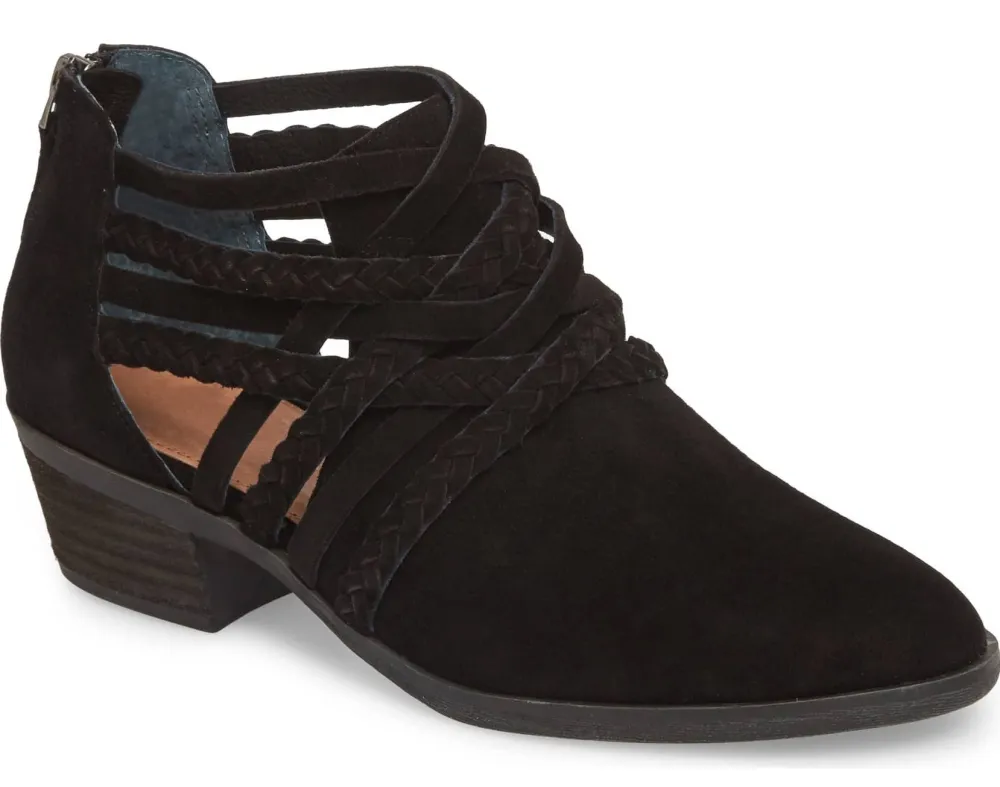 braided black ankle bootie caslon