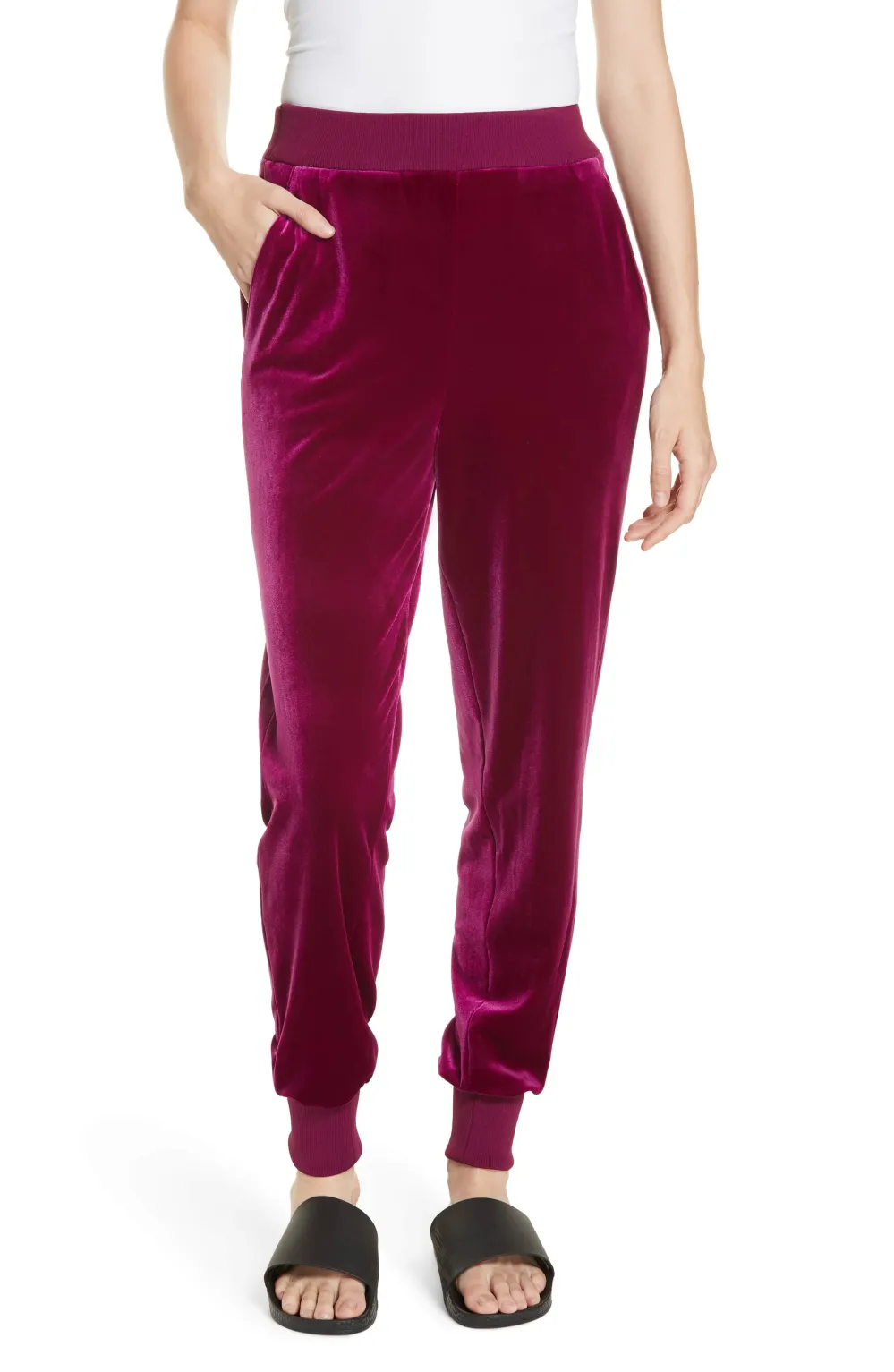 burgundy tibi jogger pants