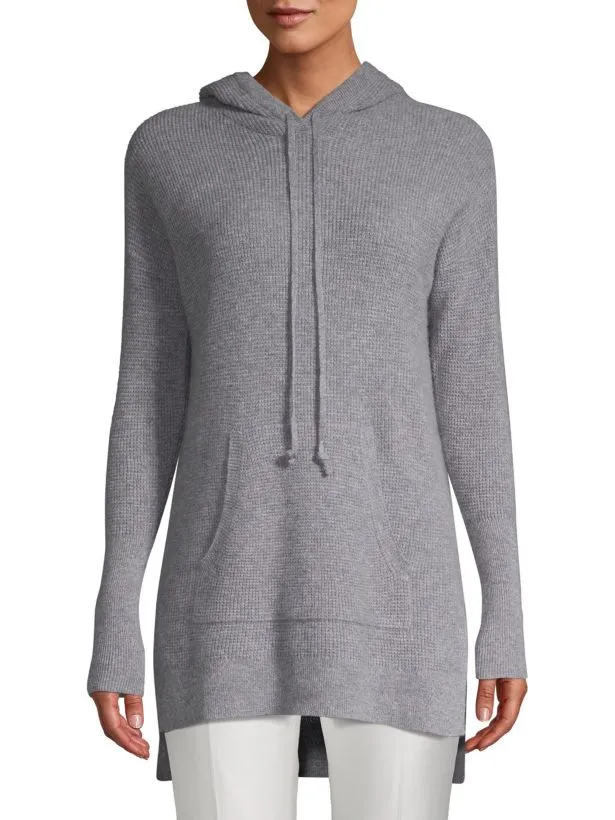 cashmere waffle knit hoodie