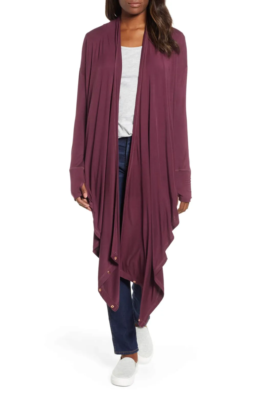 caslon off duty long convertible cardigan