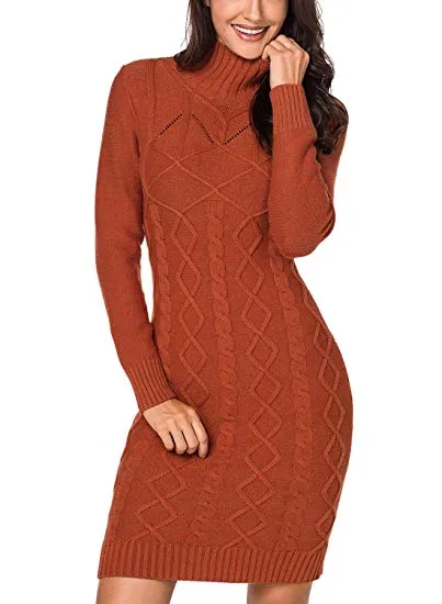 dark orange sweater dress