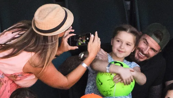 David Beckham Harper Beckham Kiss Instagram Photo