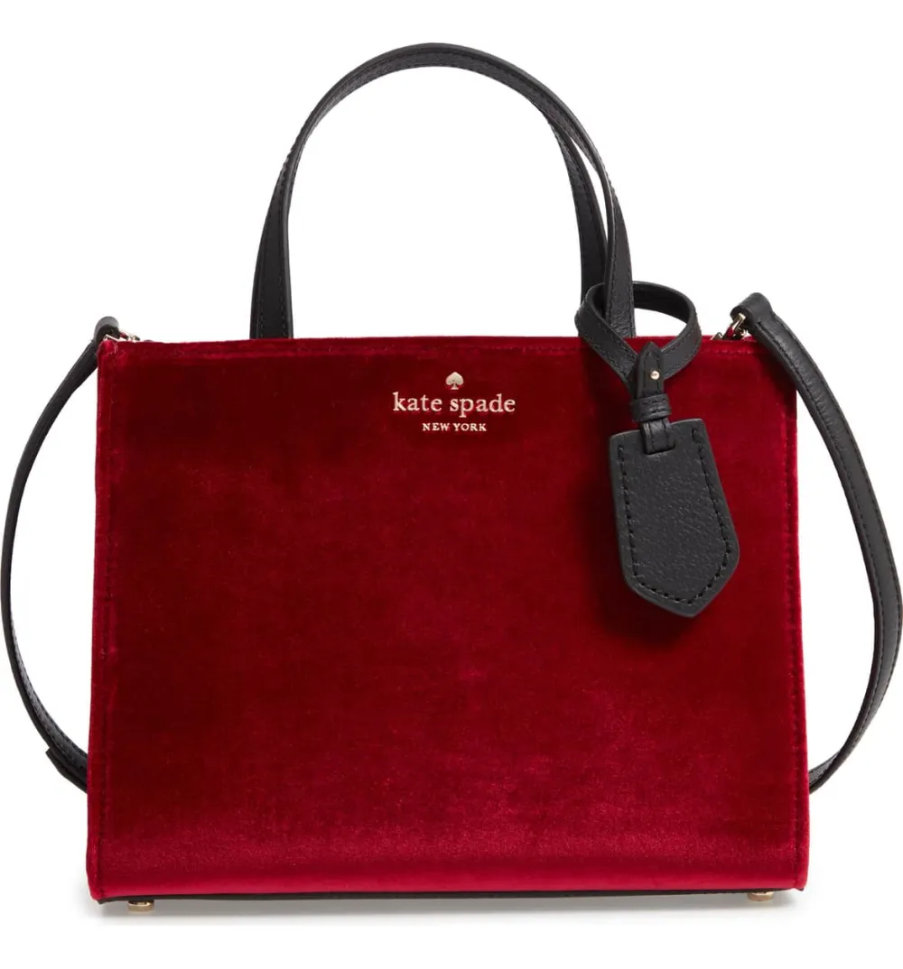 kate spade red velvet bag