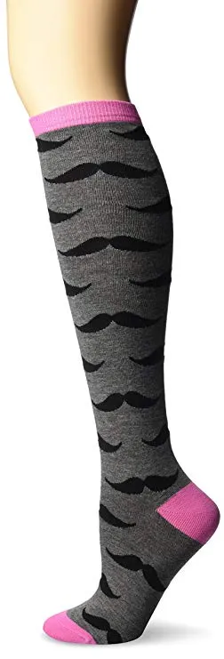 mustache print socks