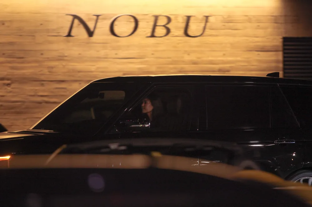 Scott Disick and Sofia Richie had dinner with Kourtney Kardashian at Nobu in Malibu, CA.