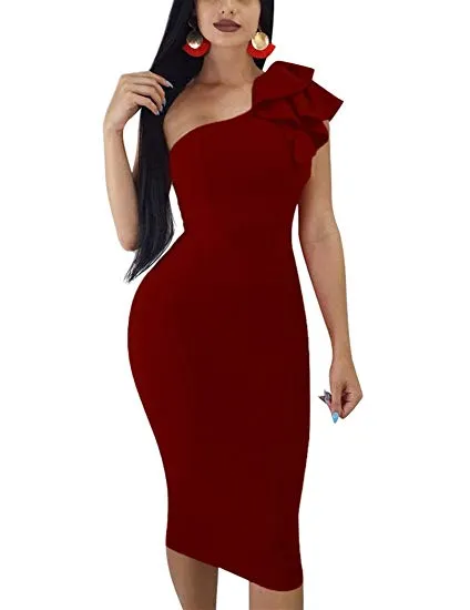one shoulder bodycon dress