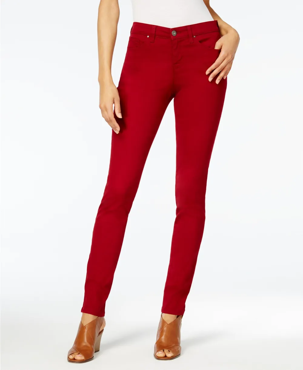 red skinny jeans