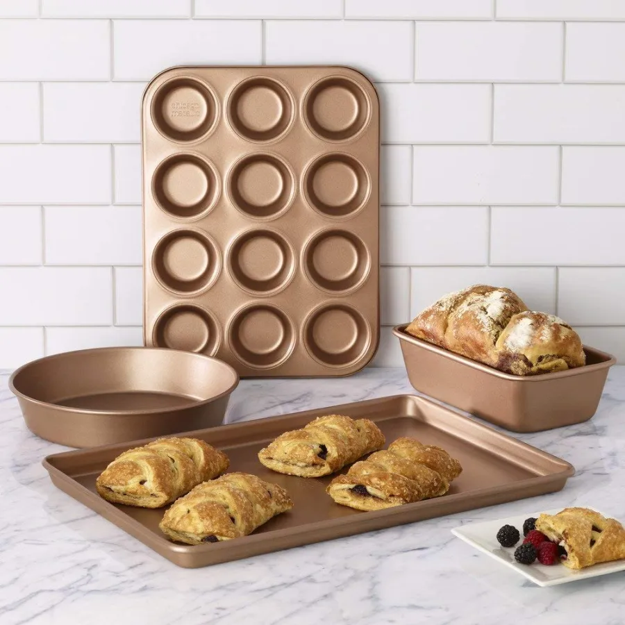 17. Chicago Metallic Elite Bakeware Collection in Rose Bronze