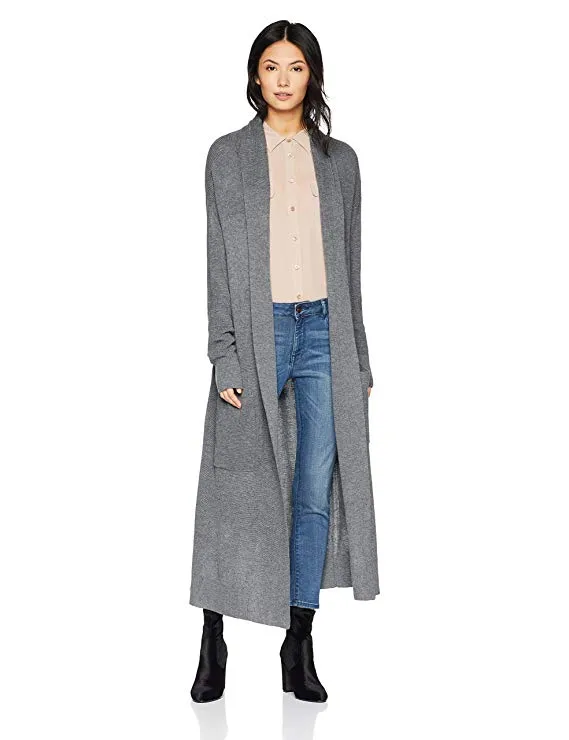 Cable Stitch Women's Open Placket Long Cardigan Sweater