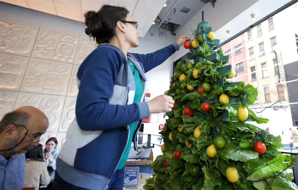 Chipotle Celebrates Holidays With Festive Window Display Built From Real Ingredients