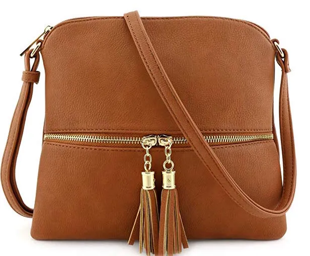 Deluxity Lightweight Medium Crossbody Bag with Tassel