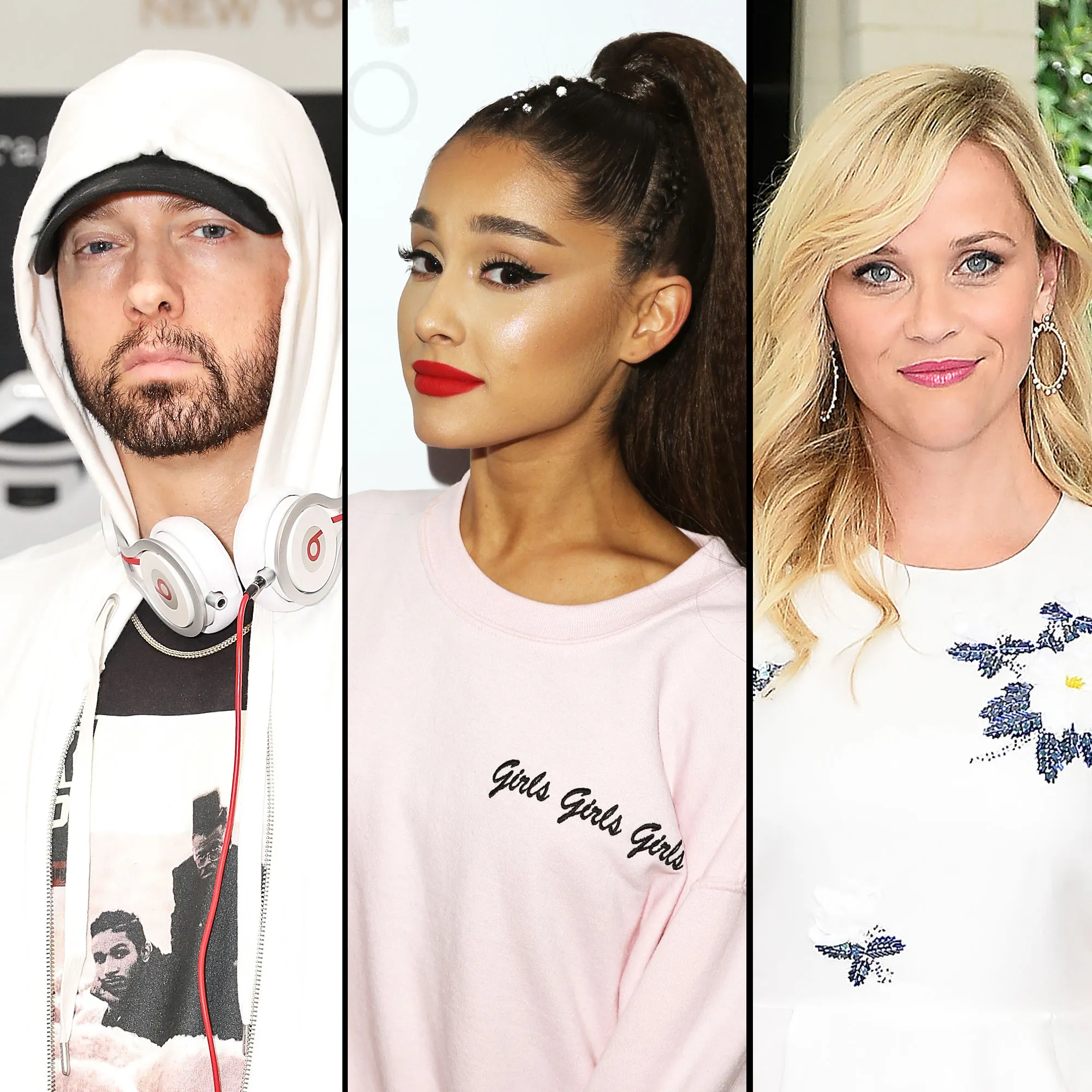 Eminem, Ariana Grande and Reese Witherspoon