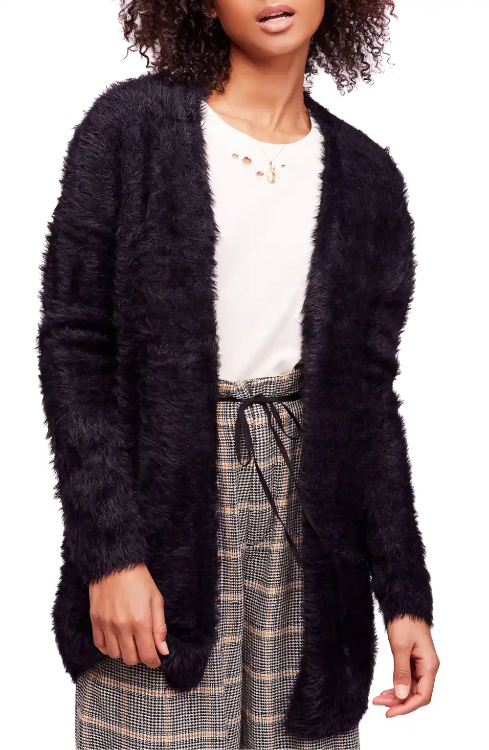 Free People Faux Fur Cardigan