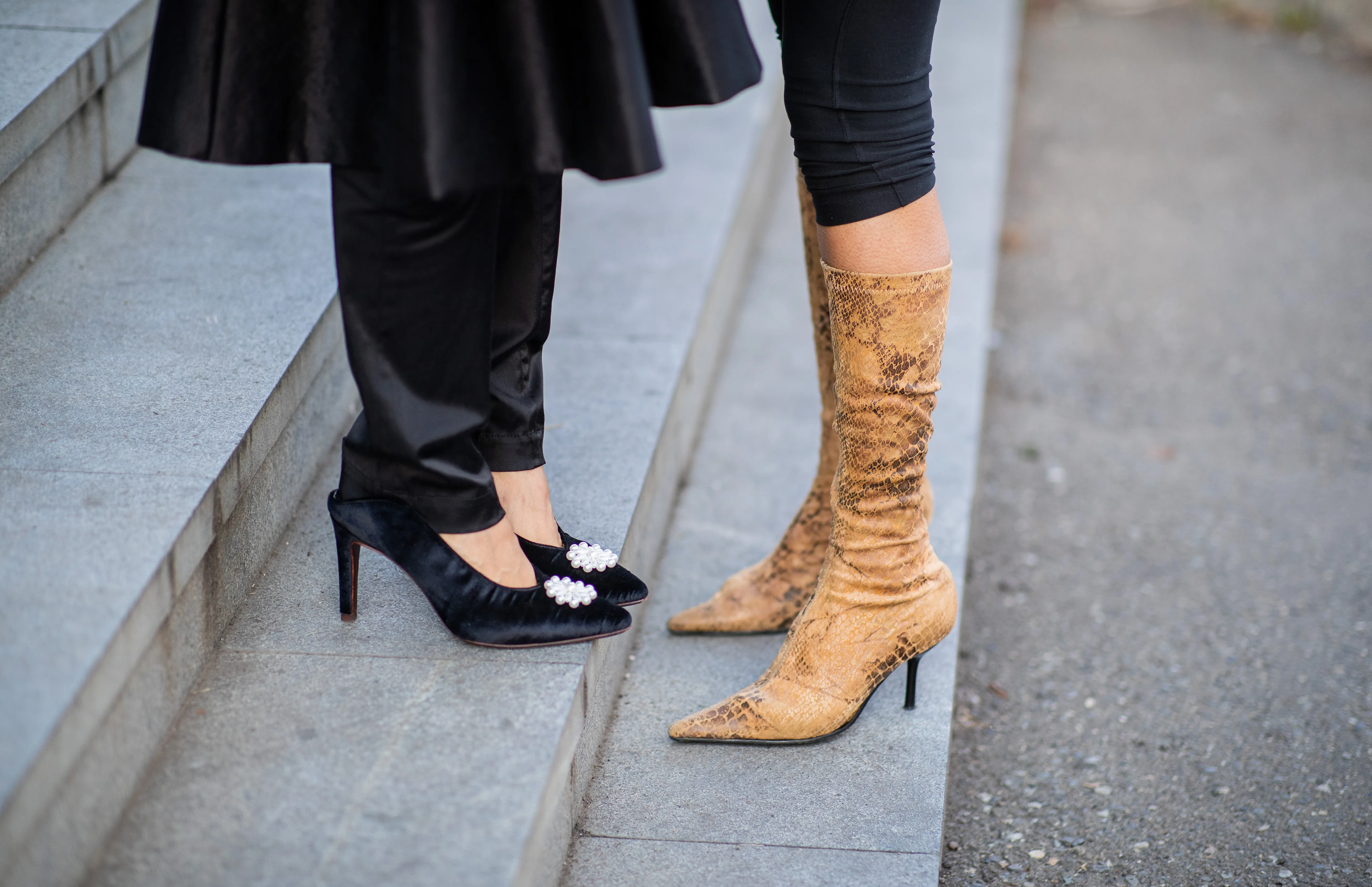 women in boots and heels
