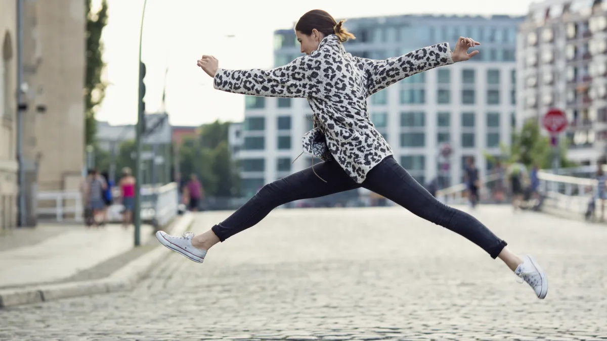 woman jumping