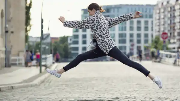 woman jumping