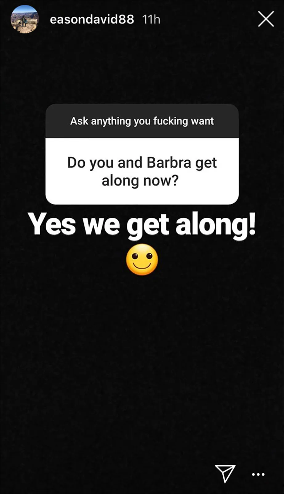 David Eason's Instagram Story