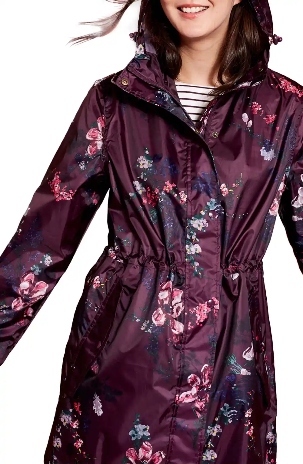 Joules Right as Rain Packable Print Hooded Raincoat