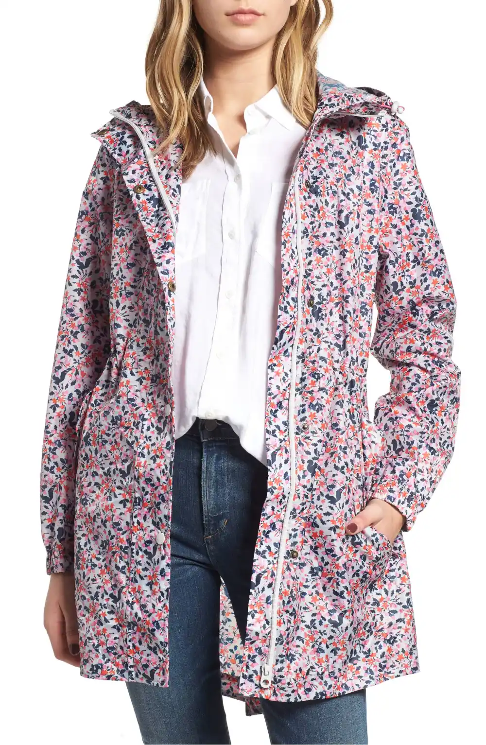 Joules Right as Rain Packable Print Hooded Raincoat