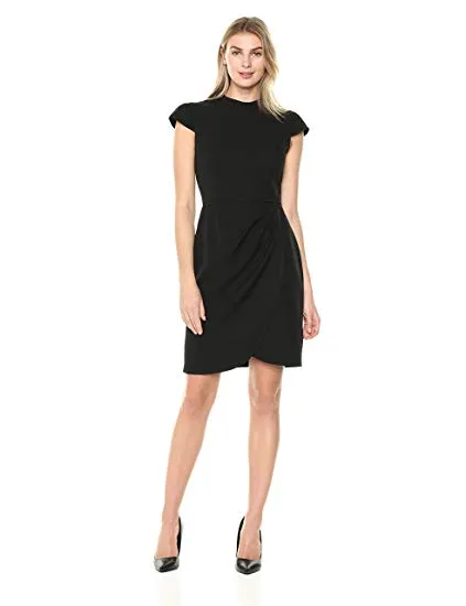 Lark & Ro Women's Mockneck Ruched Dress