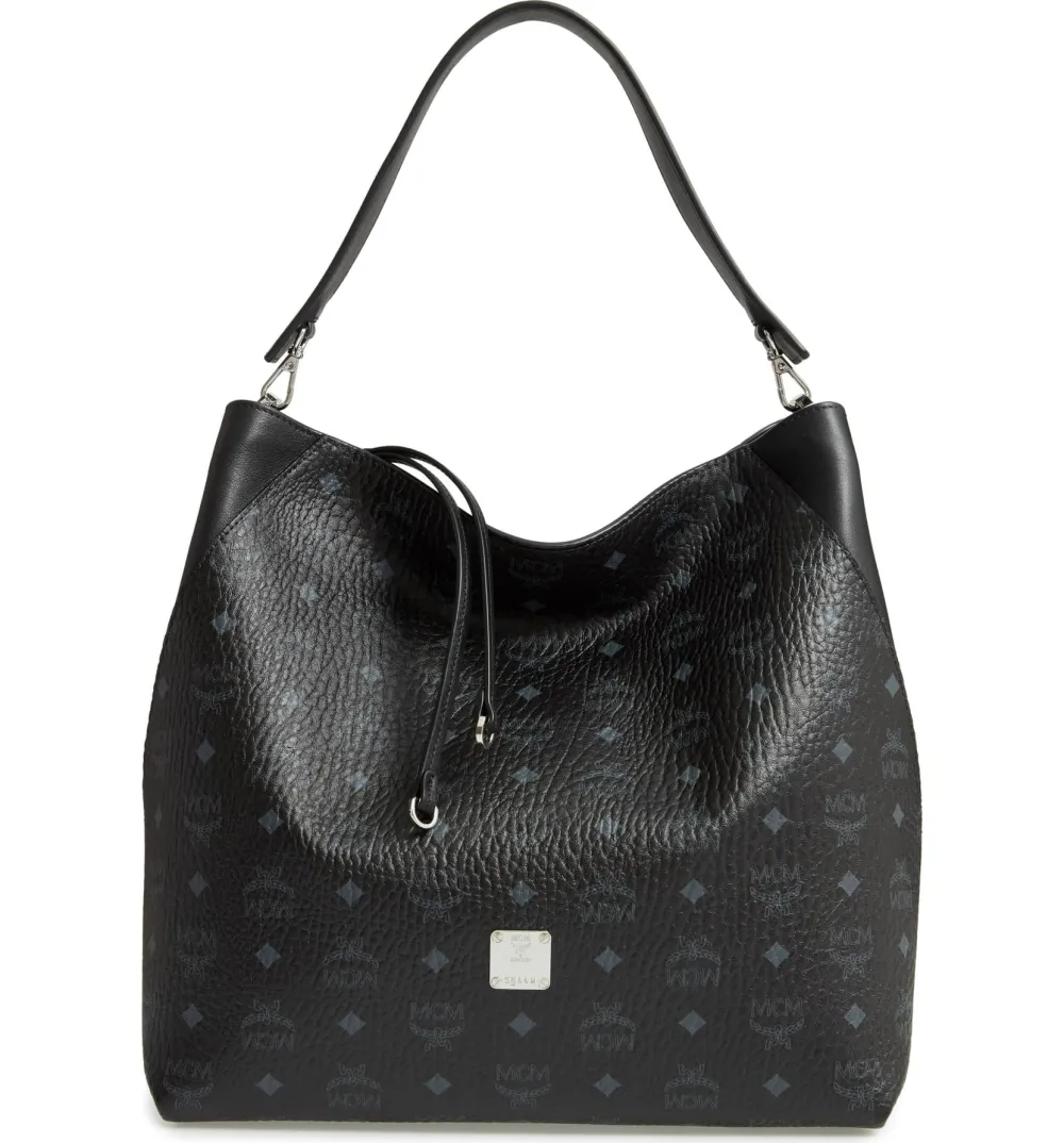 MCM Large Klara Visetos Coated Canvas Hobo