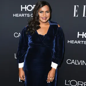 Mindy Kaling Baby Katherine Pose Matching PJs
