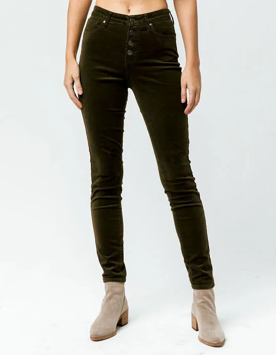 RSQ Manhattan Exposed Button Corduroy Women&rsquo;s Skinny Jeans
