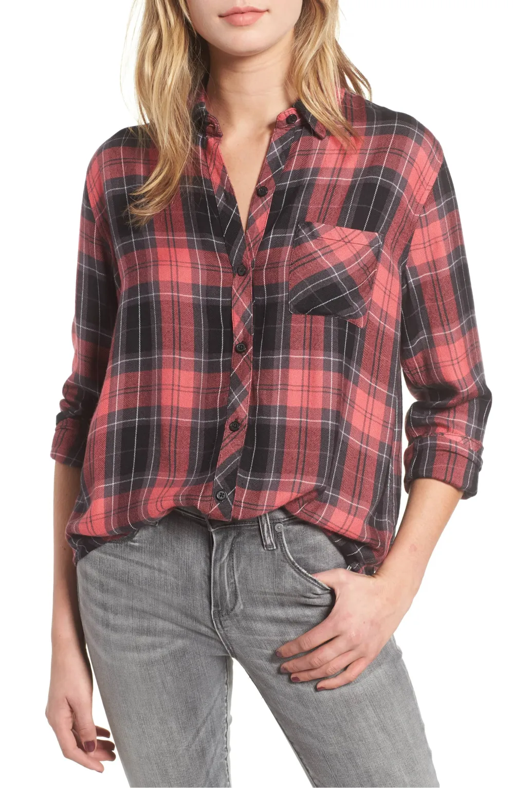 Rails Hunter Plaid Shirt in Scarlet Graphite White