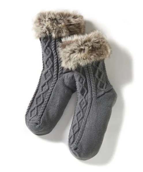 Reading SoShort Grey with Fur Trim