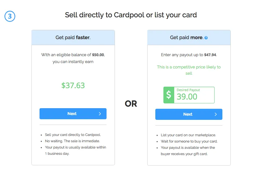 cardpool gift card prices
