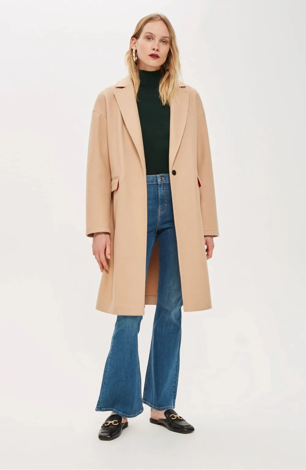 Topshop Lily Knit Back Midicoat