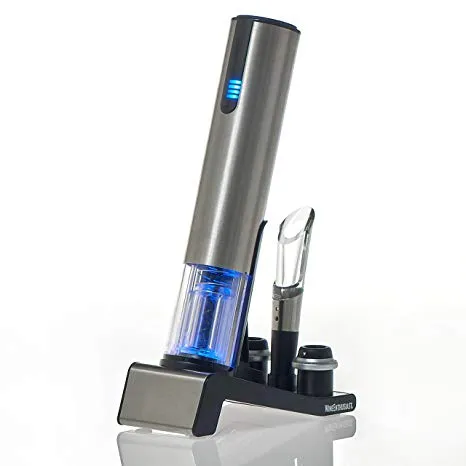 Wine Enthusiast 2-in-1 Electric Blue 1 Automatic Wine Opener and Preserver Set&nbsp;