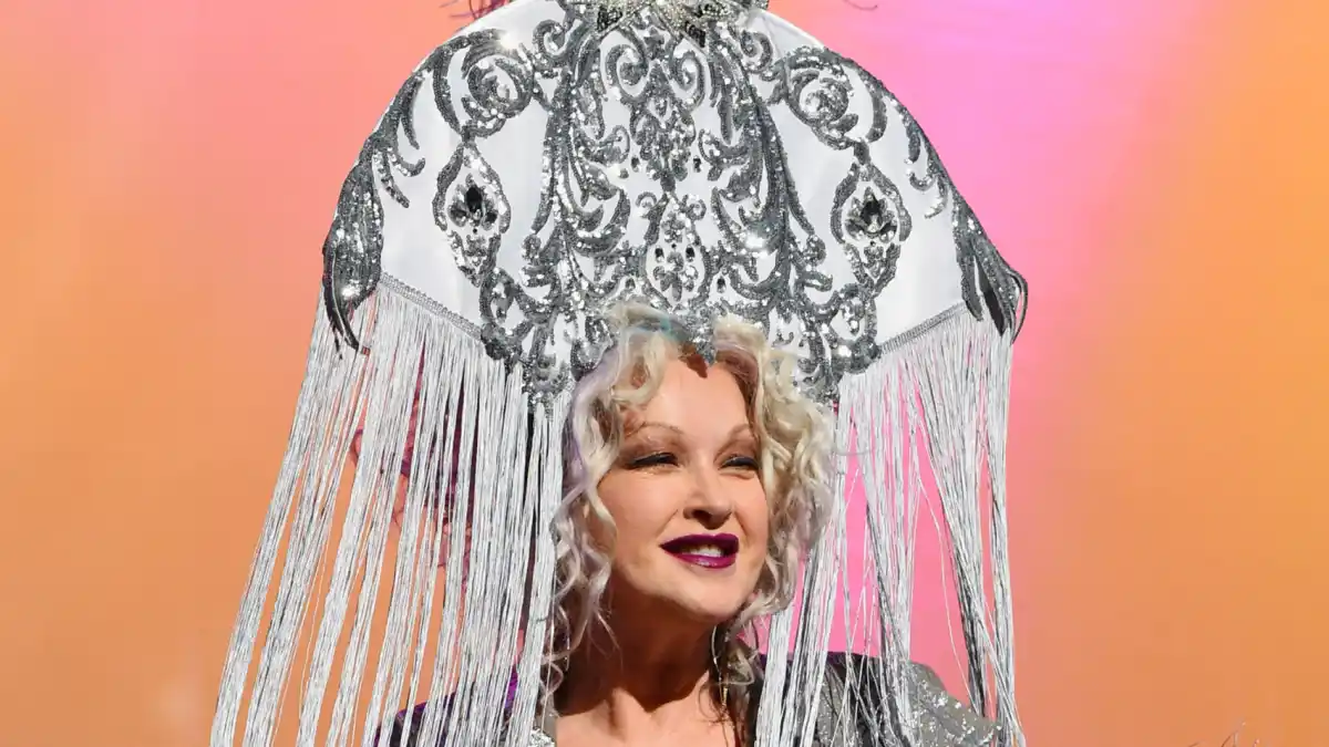 Cyndi Lauper performs onstage during Cyndi Lauper's 8th Annual 'Replica Luxury Handbag For The Holidays' Benefit Concert.