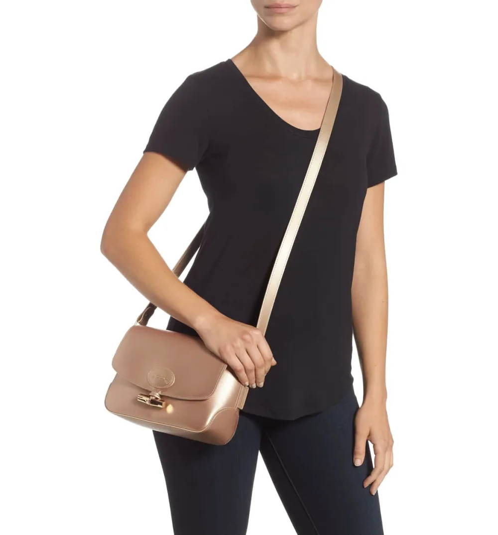 gold cross body bag long champ