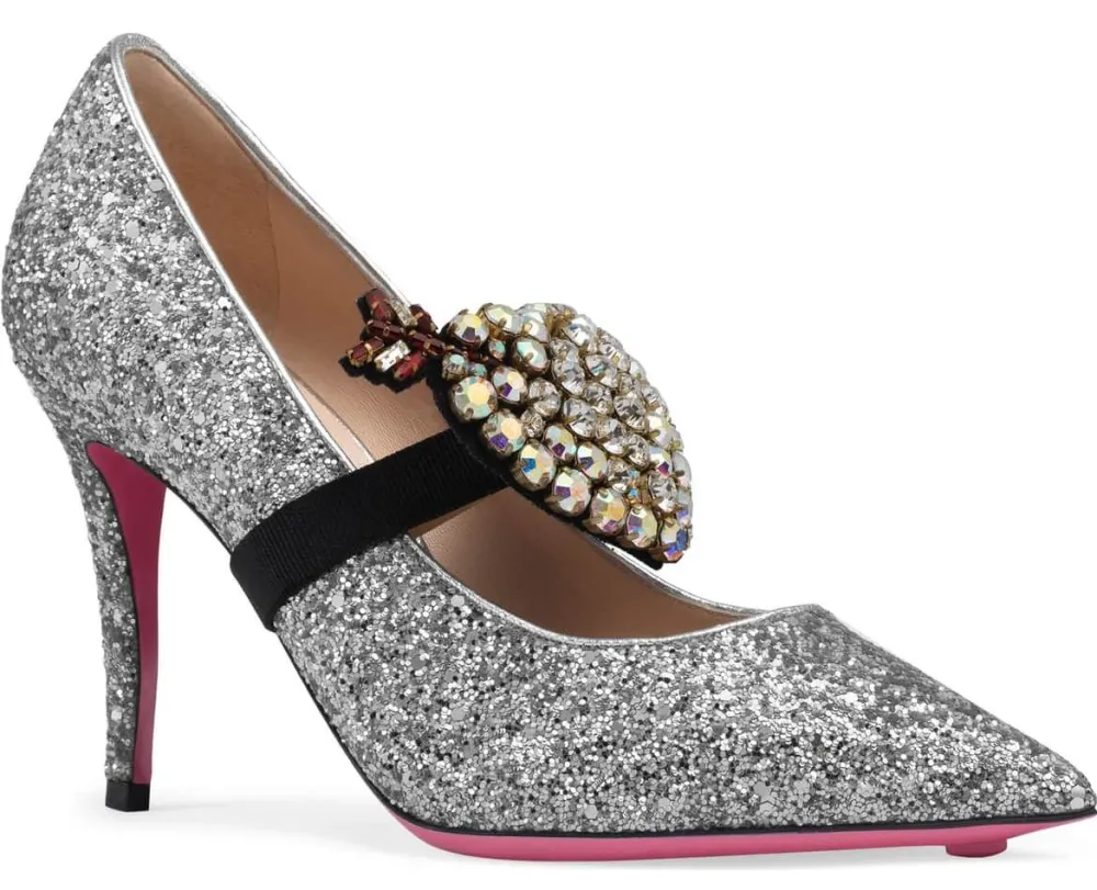 gucci pumps sparkly embellished