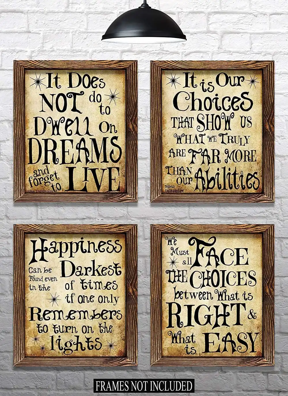 framed harry potter quotes print set 