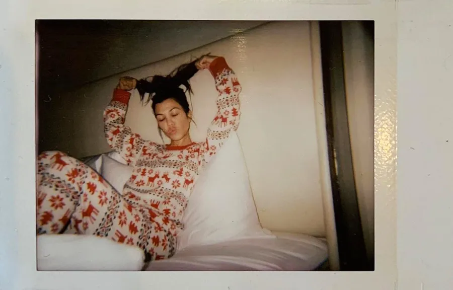 Stars Are Just Like Us Holiday Edition Kourtney Kardashian Holiday Pajamas